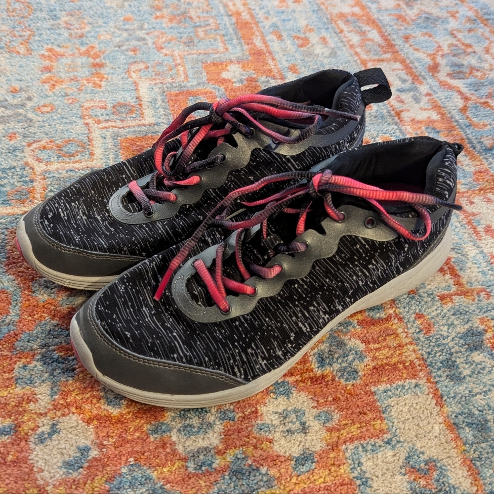Vionic Women's 8 M Agile Fyn Athletic Sneakers Black Gray Pink 335FYN